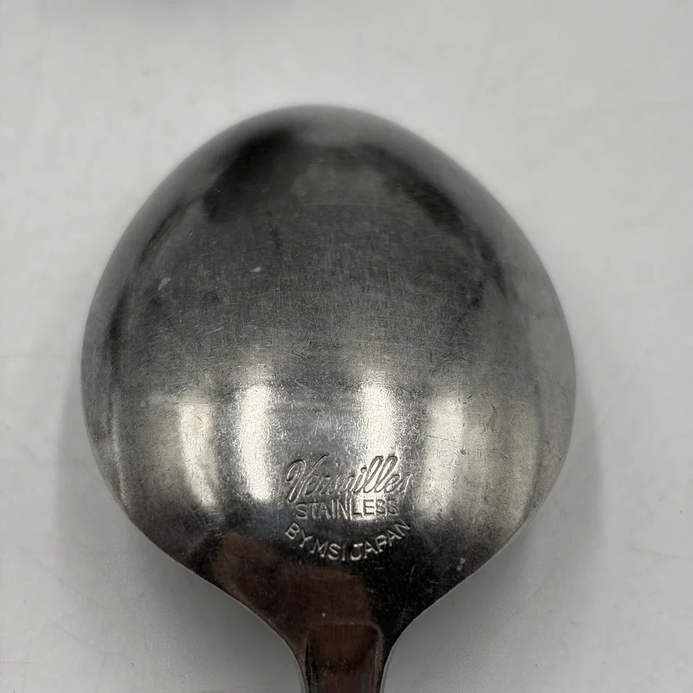 Lot of 9 Versailles by MSI Stainless Japan Oval Soup Spoons 3 Sizes